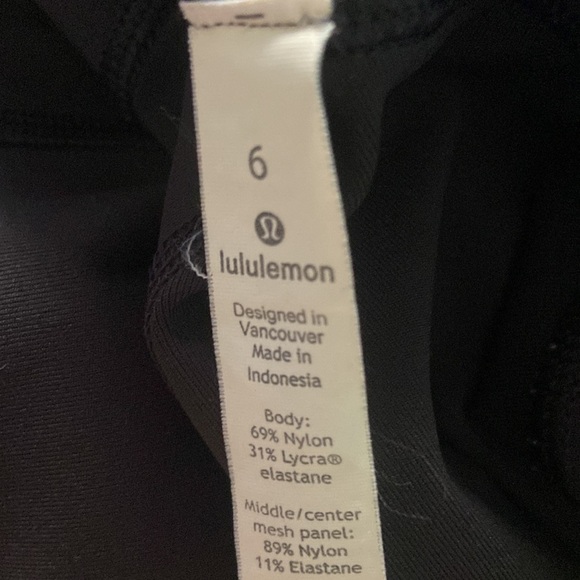 Lululemon Hi Rise Mesh Cut Out Wonder Under Pants Sz 6 Black - Picture 3 of 4